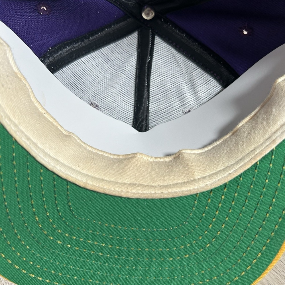 VTG Los Angeles Lakers Magic Johnson Snapback Hat NBA AJD Purple Wool Cap USA‎ - Picture 6 of 9